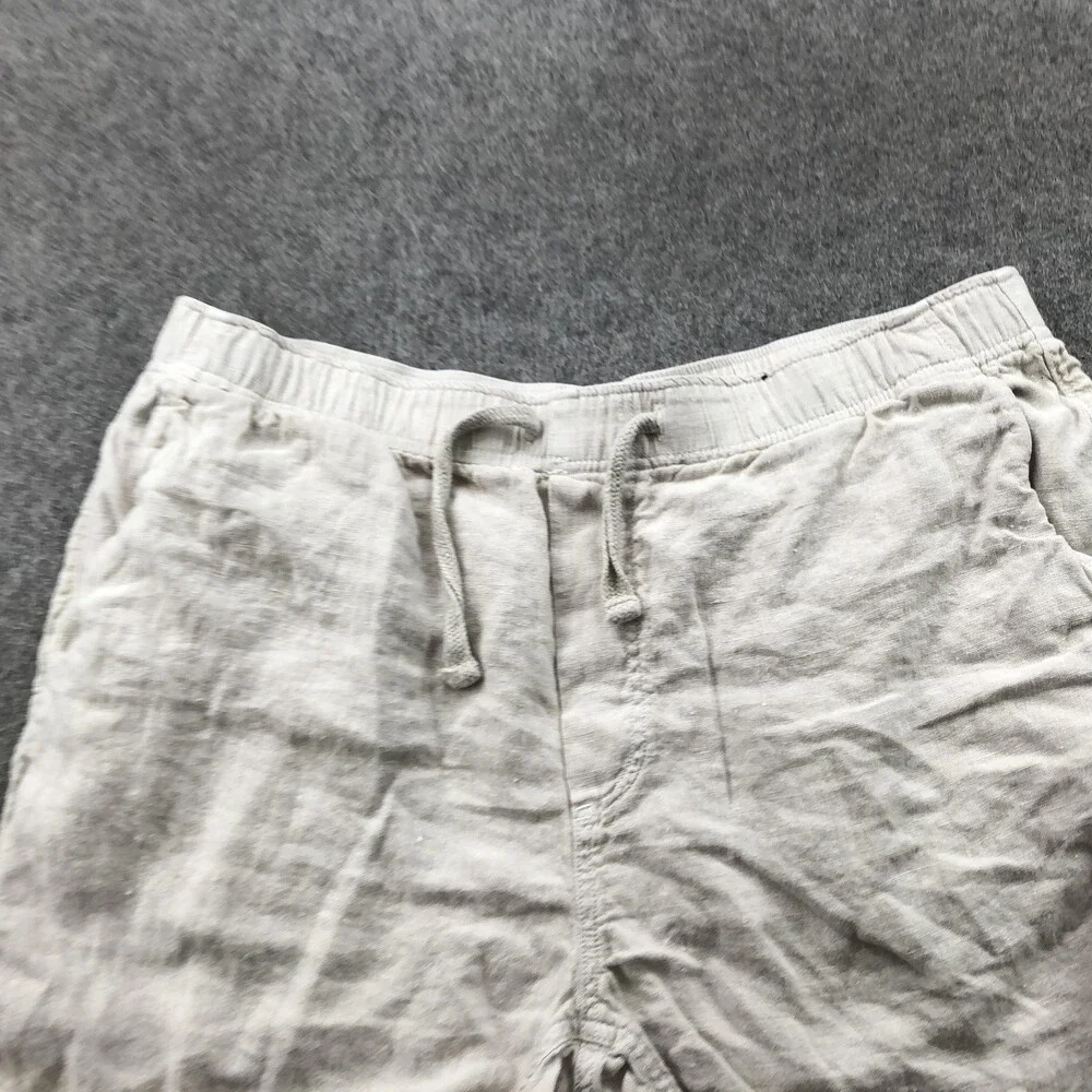 Faherty Shorts Mens Extra Large Beige Linen Drawstring Elastic Waist Casual